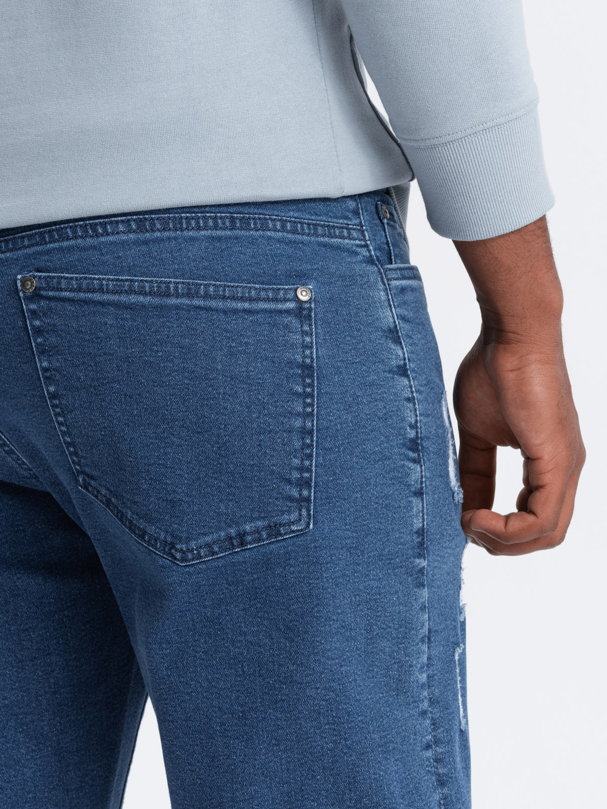 Ombre Clothing meeste teksapüksid rebenenud detailidega - Image 11