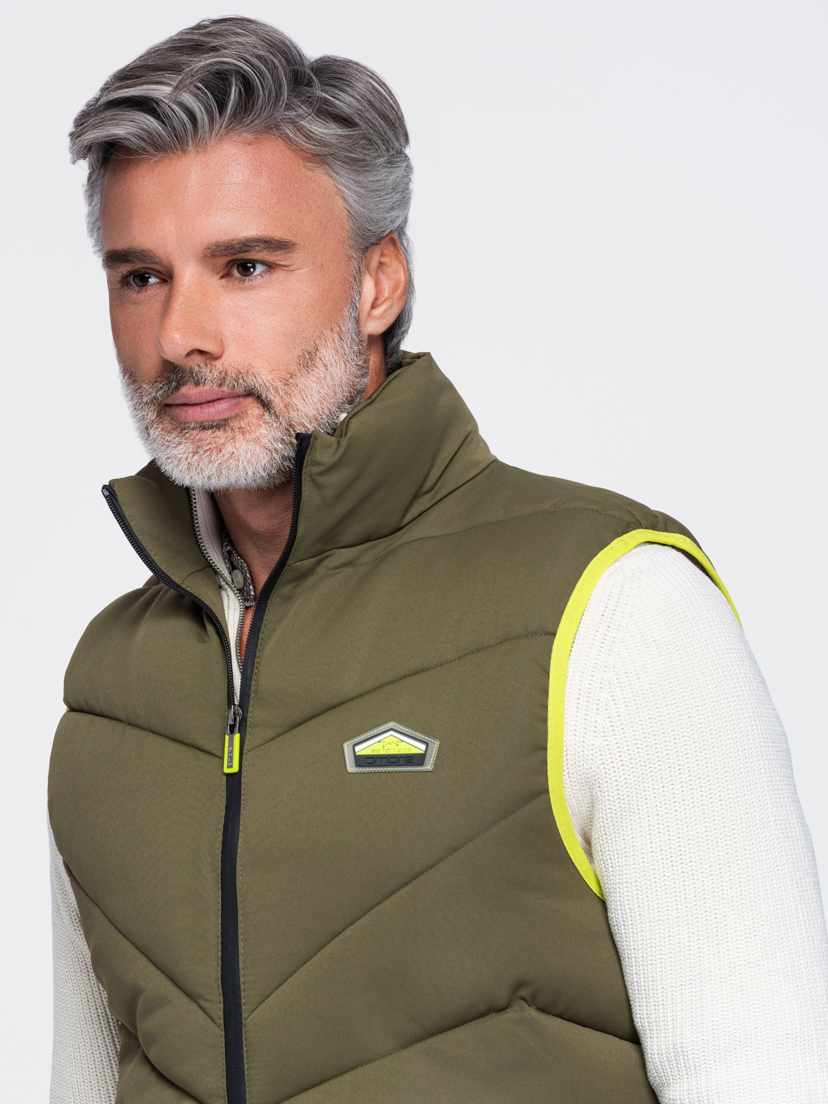Meeste tepitud vest püstkrae ja tõmblukuga taskutega Ombre Clothing - Image 3