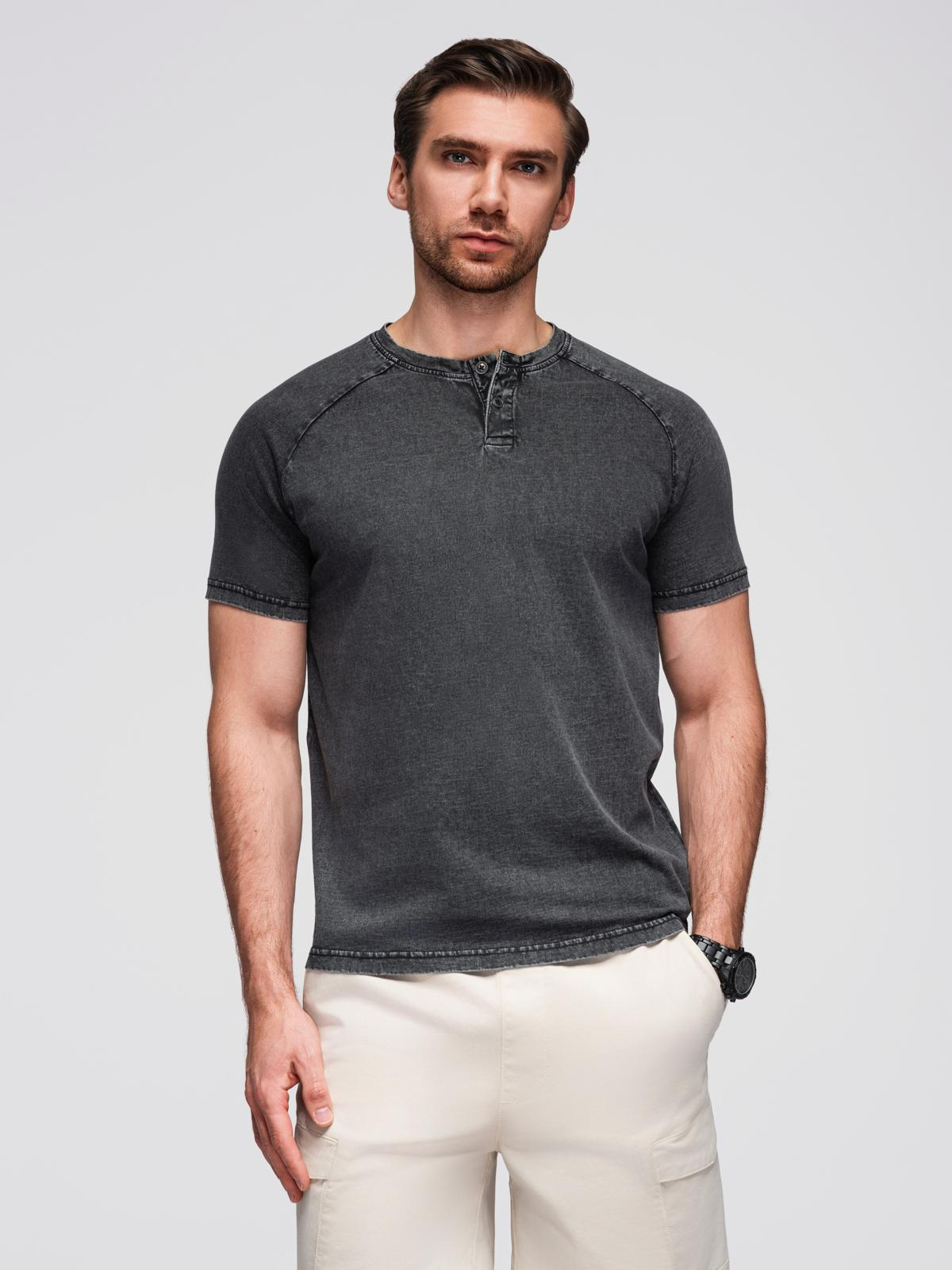 Ombre Clothing meeste nööpidega Henley T-särk - Image 4