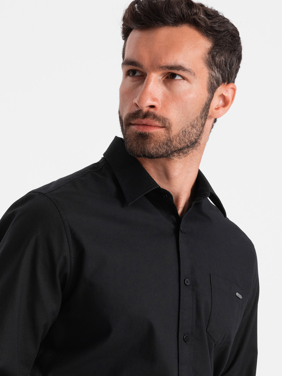 Meeste puuvillane triiksärk taskuga regular fit Ombre Clothing - Image 19