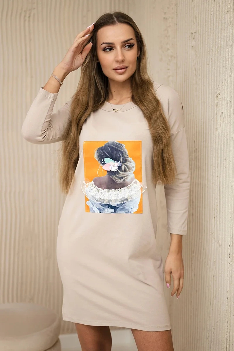 Kesi naiste kleit graafilise trükiga - Image 1