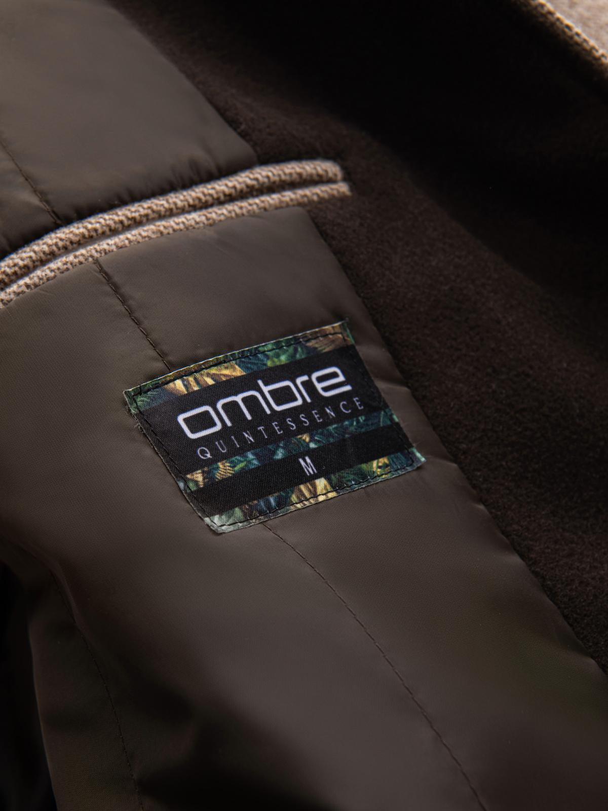 Meeste kapuutsiga villasegune mantel Ombre Clothing - Image 16
