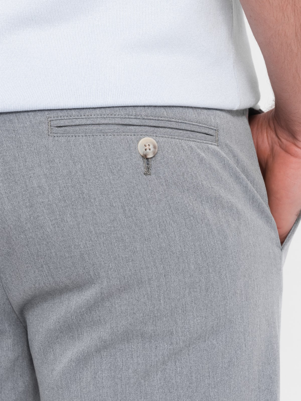 elegantsed klassikalise lõikega meeste chino püksid - helehall v1 om-pacp-0191 - Image 5