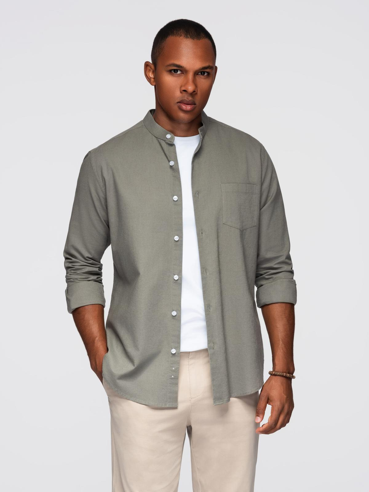 Meeste püstkraega pikkade varrukatega triiksärk Ombre Clothing - Image 21