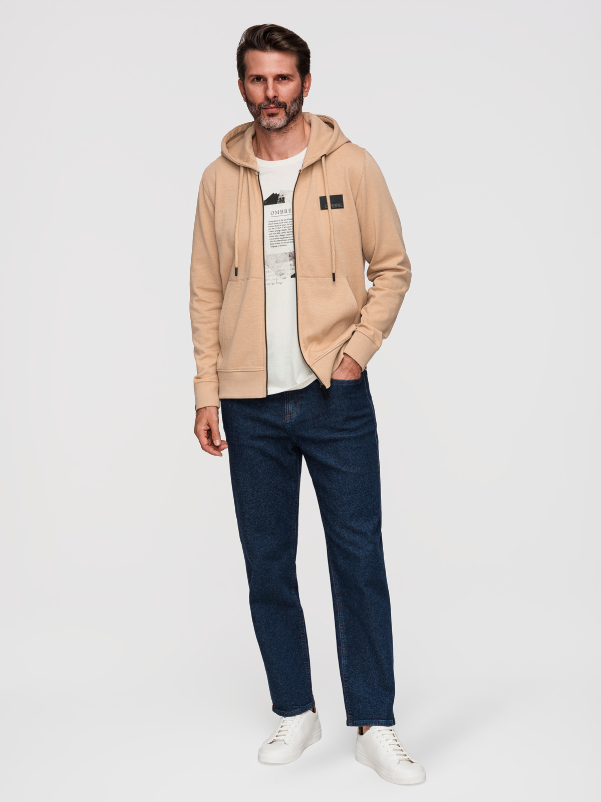 Meeste tõmblukuga kapuutsiga dressipluus Ombre Clothing - Image 15