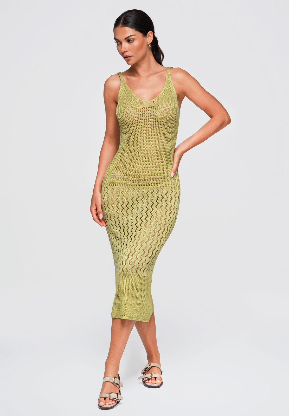 Ombre Clothing kootud ažuurne midikleit - Image 8