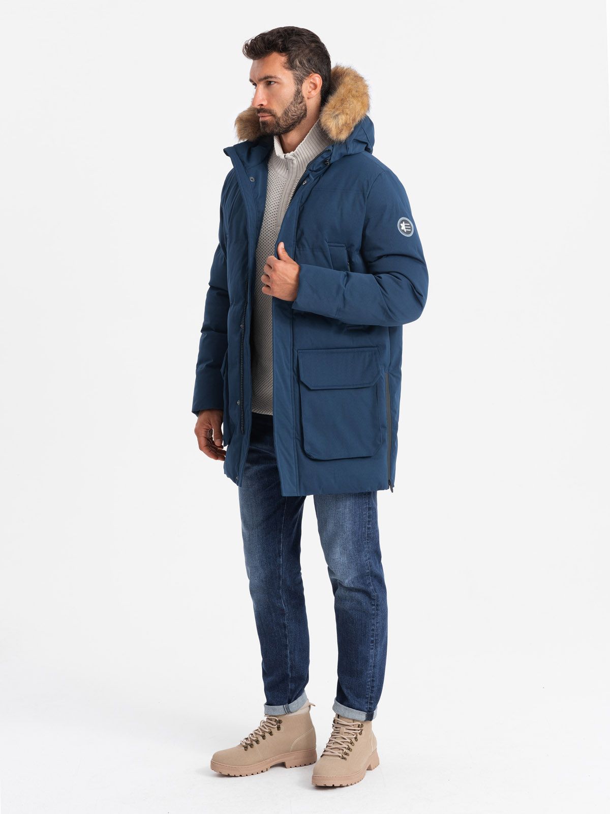 Meeste kapuutsiga talvejope Ombre Clothing - Image 5