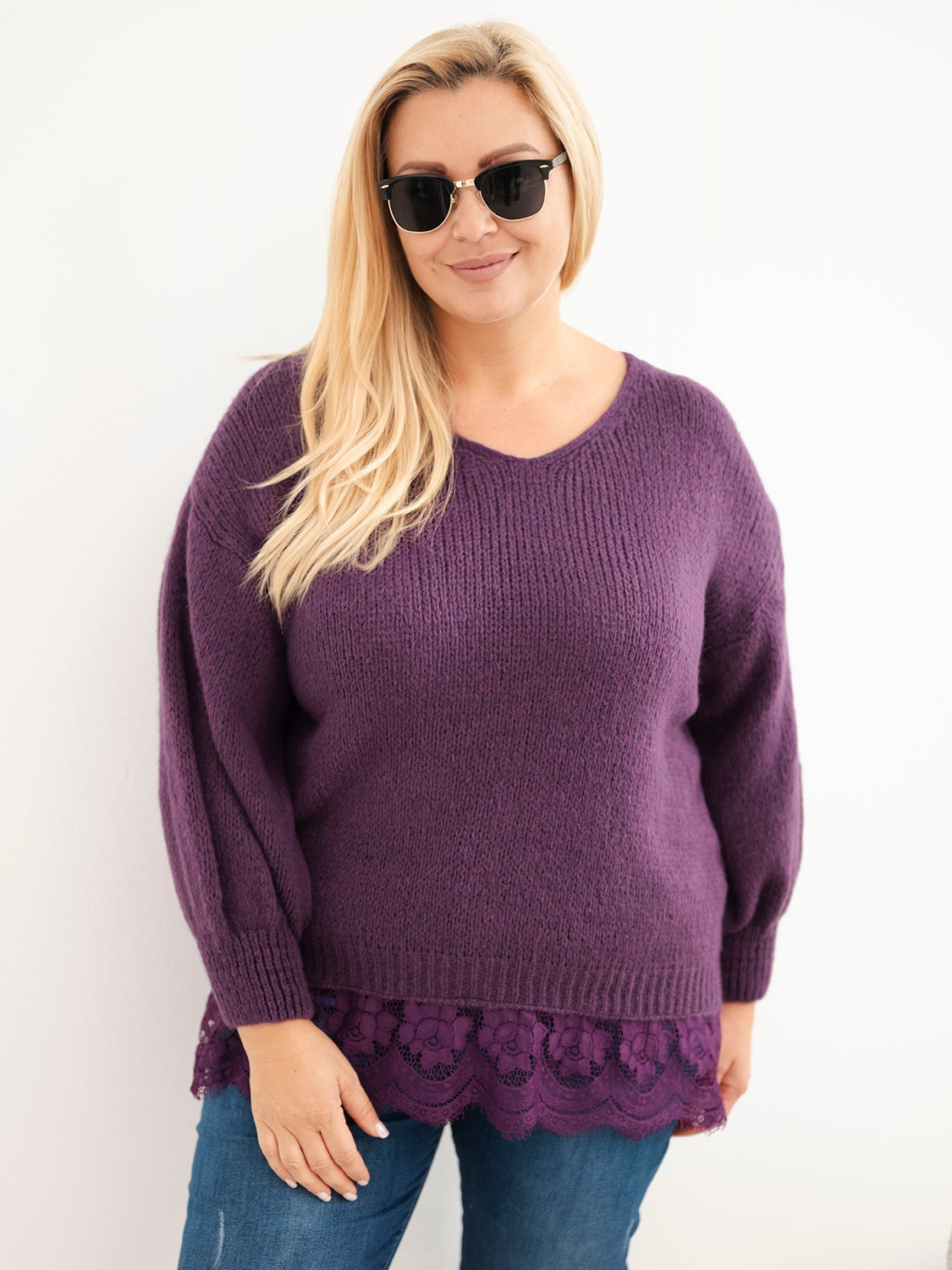 Naiste plus-size kampsun pitsäärega - Image 58