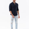 Meeste pikkade varrukatega särk püstkraega Ombre Clothing - Thumbnail Image 18