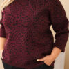 Naiste leopardimustriga pikendatud seljaosaga pluus Plus Size - Thumbnail Image 31