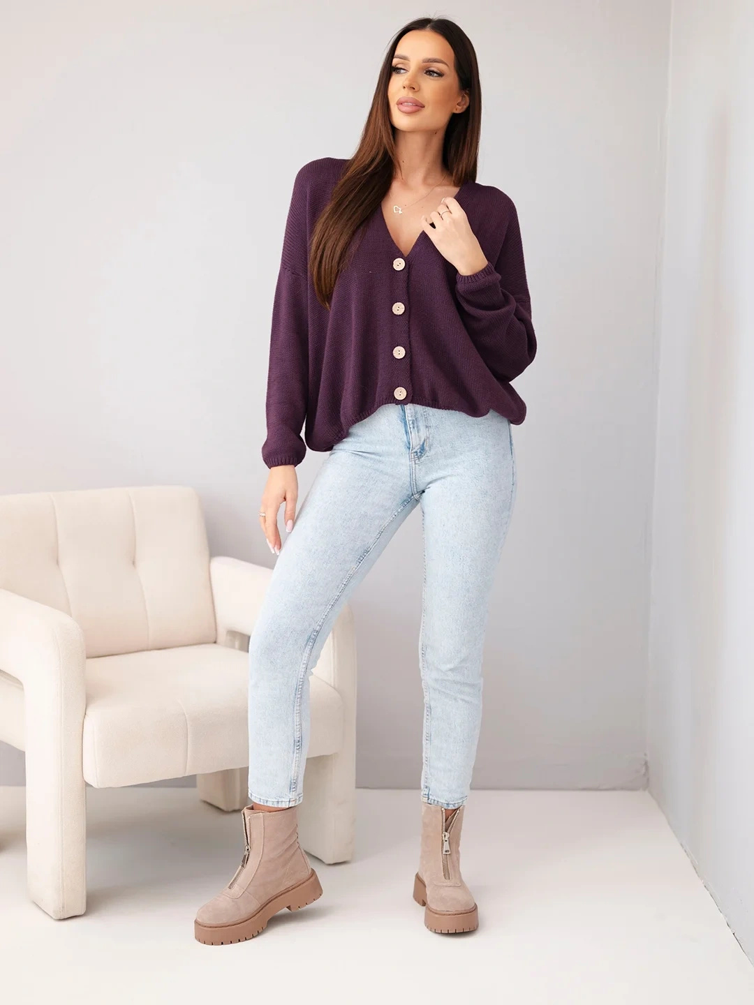 Kesi naiste oversize-kardigan nööpidega - Image 3
