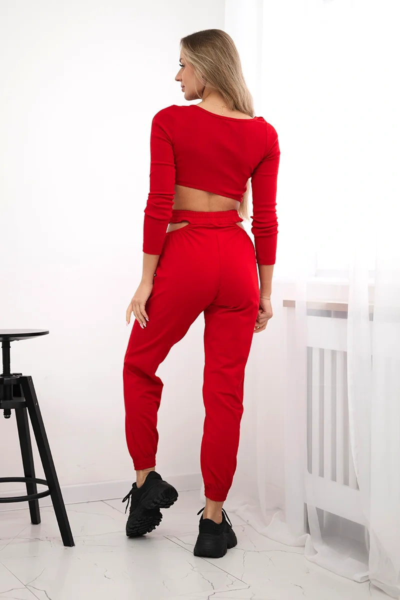 Naiste kaheosaline komplekt crop-top pluusi ja pükstega Kesi - Image 3