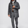 Ombre Clothing meeste kapuutsiga tepitud pikem jope - Thumbnail Image 15