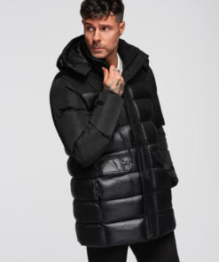 Ombre Clothing meeste tepitud talvejope kapuutsiga