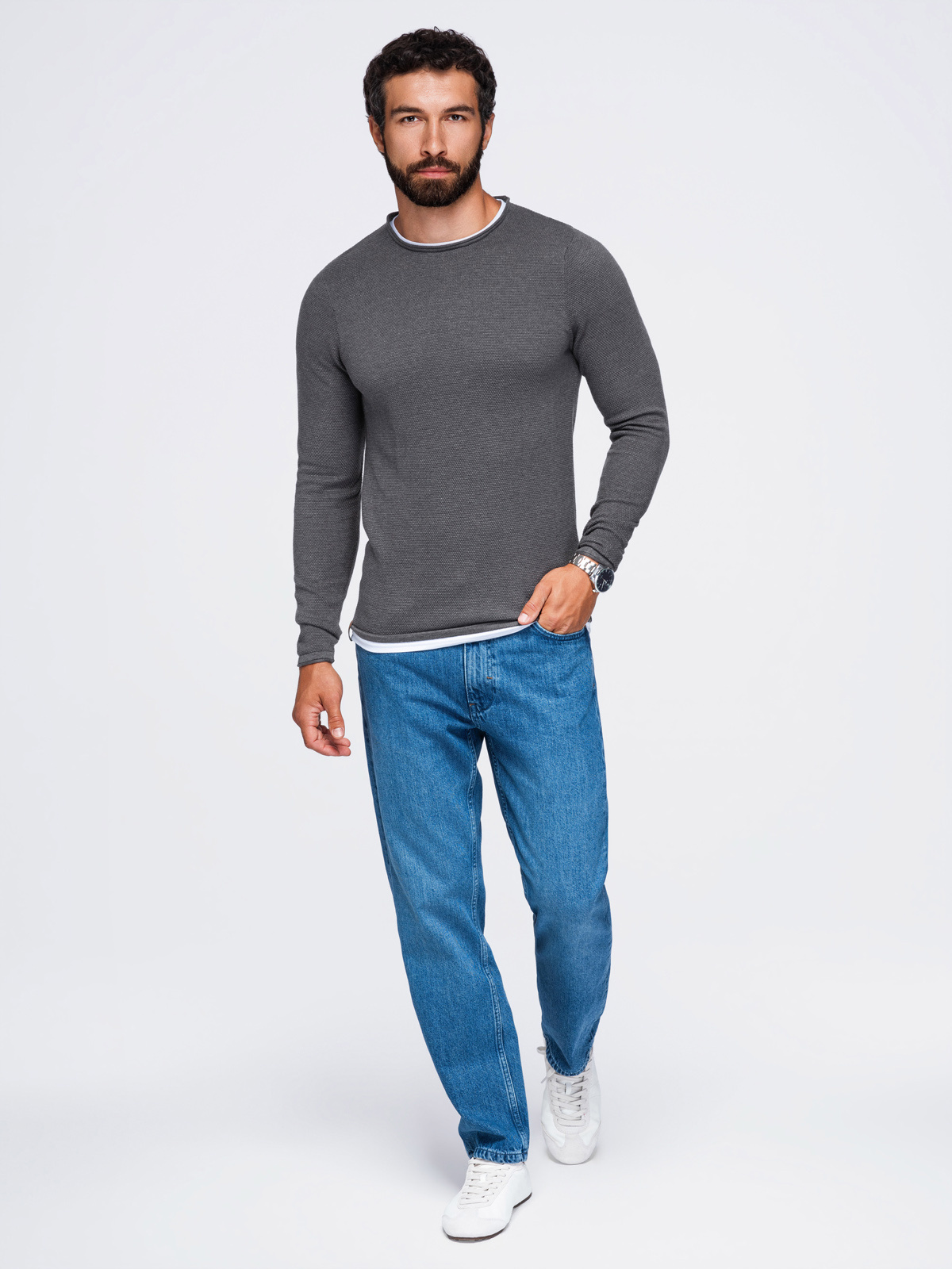 Meeste puuvillane ümara kaelusega kampsun Ombre Clothing - Image 10