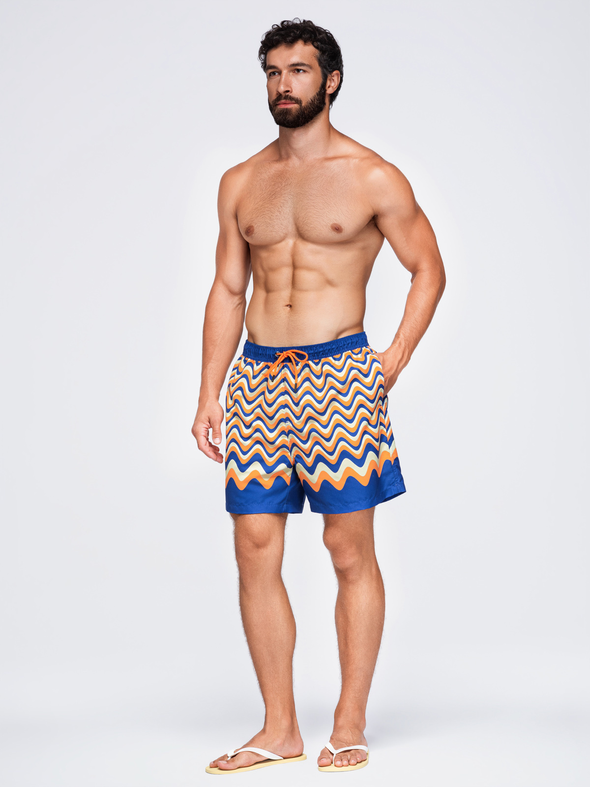 Meeste ujumispüksid Ombre Clothing lainemustriga - Image 3