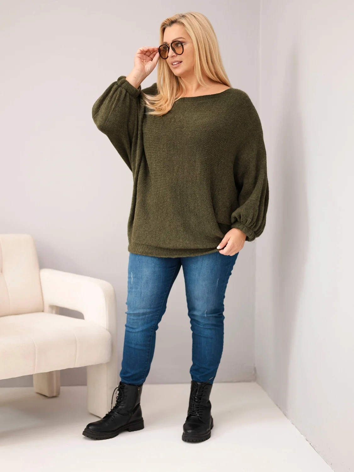 Naiste avara lõikega kampsun villaseguga Kesi Plus Size - Image 52