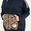 Plus Size naiste viskoosist kapuutsiga pusa pantrümustriga detailidega - Thumbnail Image 48