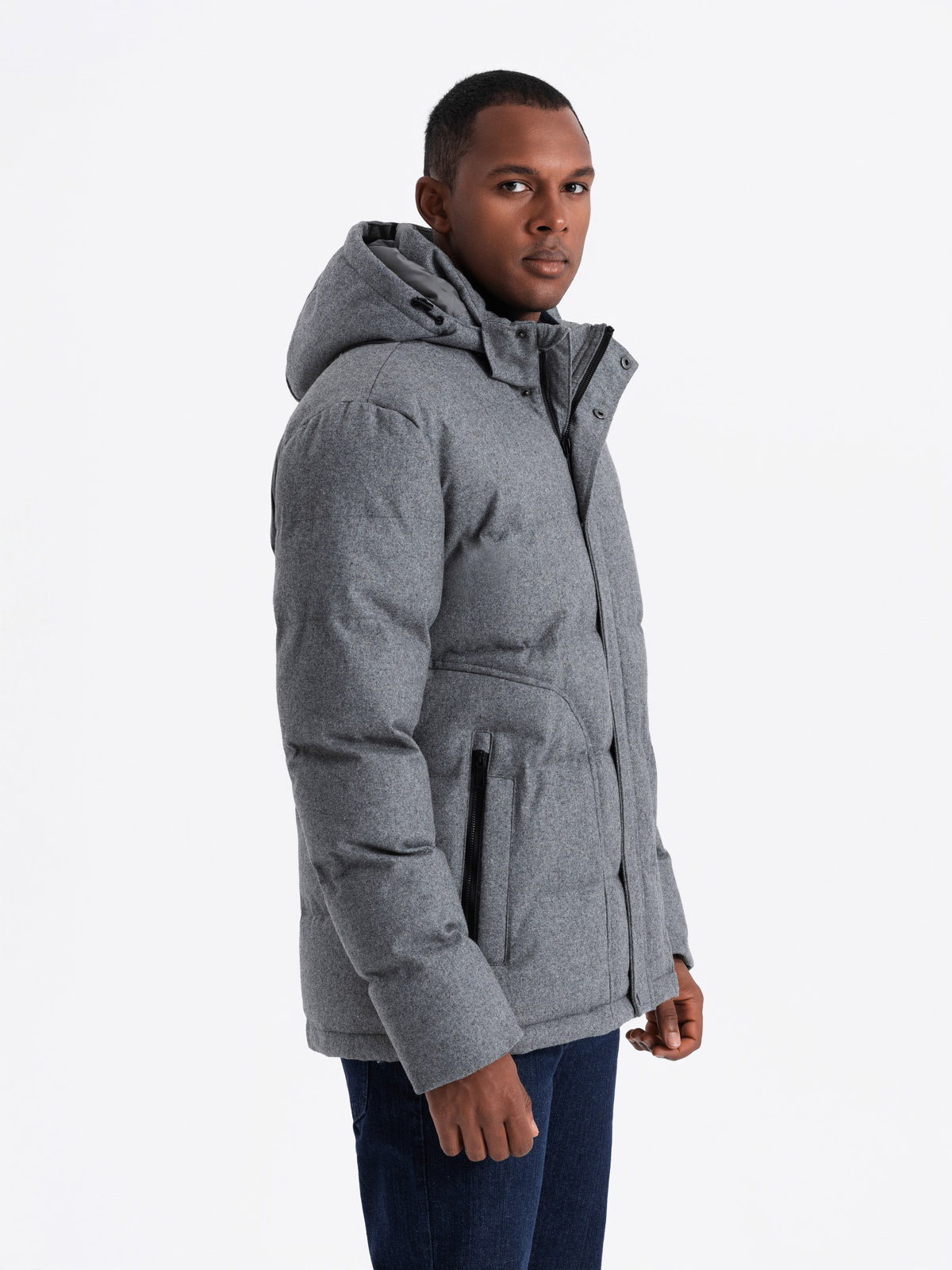 Meeste tepitud kapuutsiga jope Ombre Clothing - Image 29