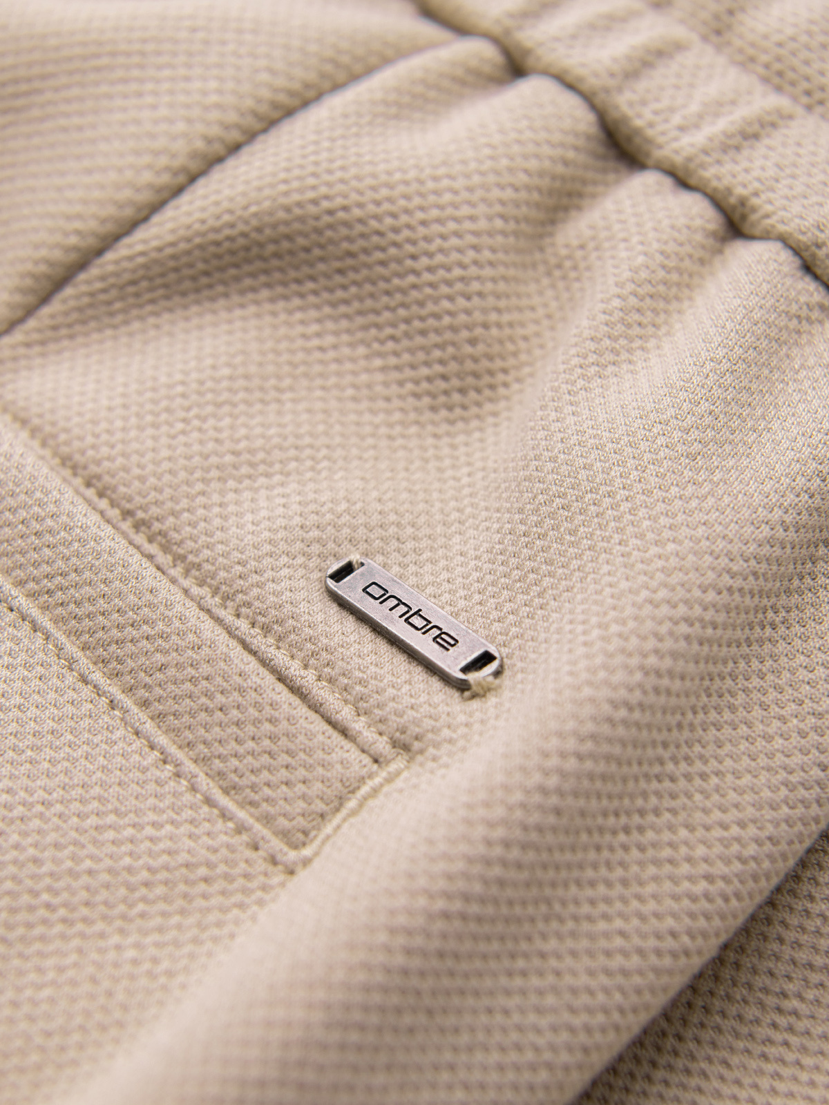 Meeste piqué-trikotaažist püksid paelaga vööosaga Ombre Clothing - Image 7