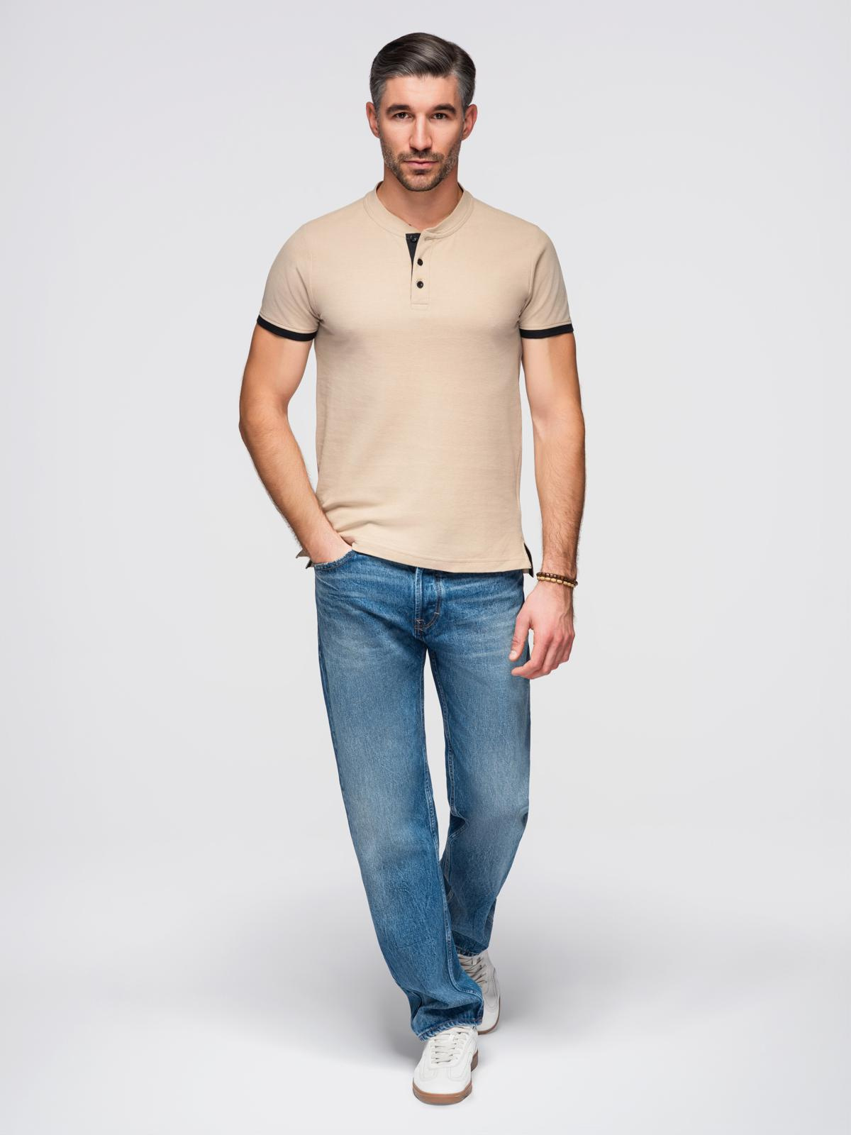 Meeste püstkrae ja nööpidega polosärk Ombre Clothing - Image 32