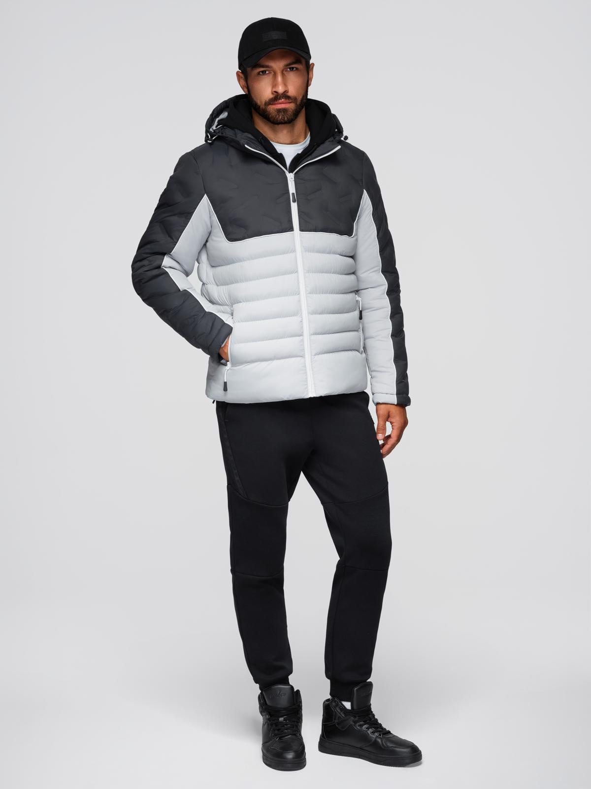 Meeste kapuutsiga tepitud pikem jope Ombre Clothing - Image 64