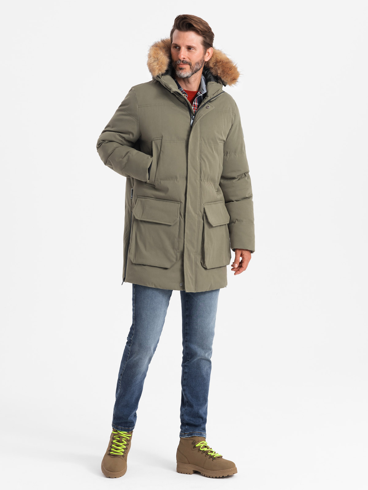 Meeste kapuutsiga talvejope Ombre Clothing - Image 19