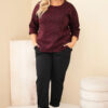 Naiste leopardimustriga pikendatud seljaosaga pluus Plus Size - Thumbnail Image 14