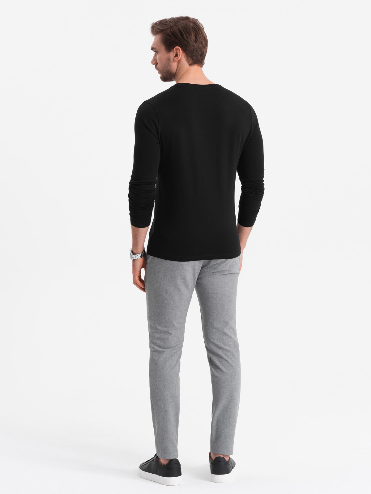 Meeste pikkade varrukatega V-kaelusega särk Ombre Clothing - Image 27