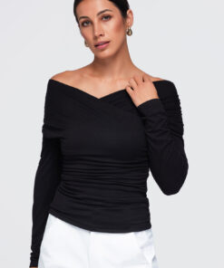 Ombre Clothing naiste õlgu paljastav pikkade varrukatega pluus
