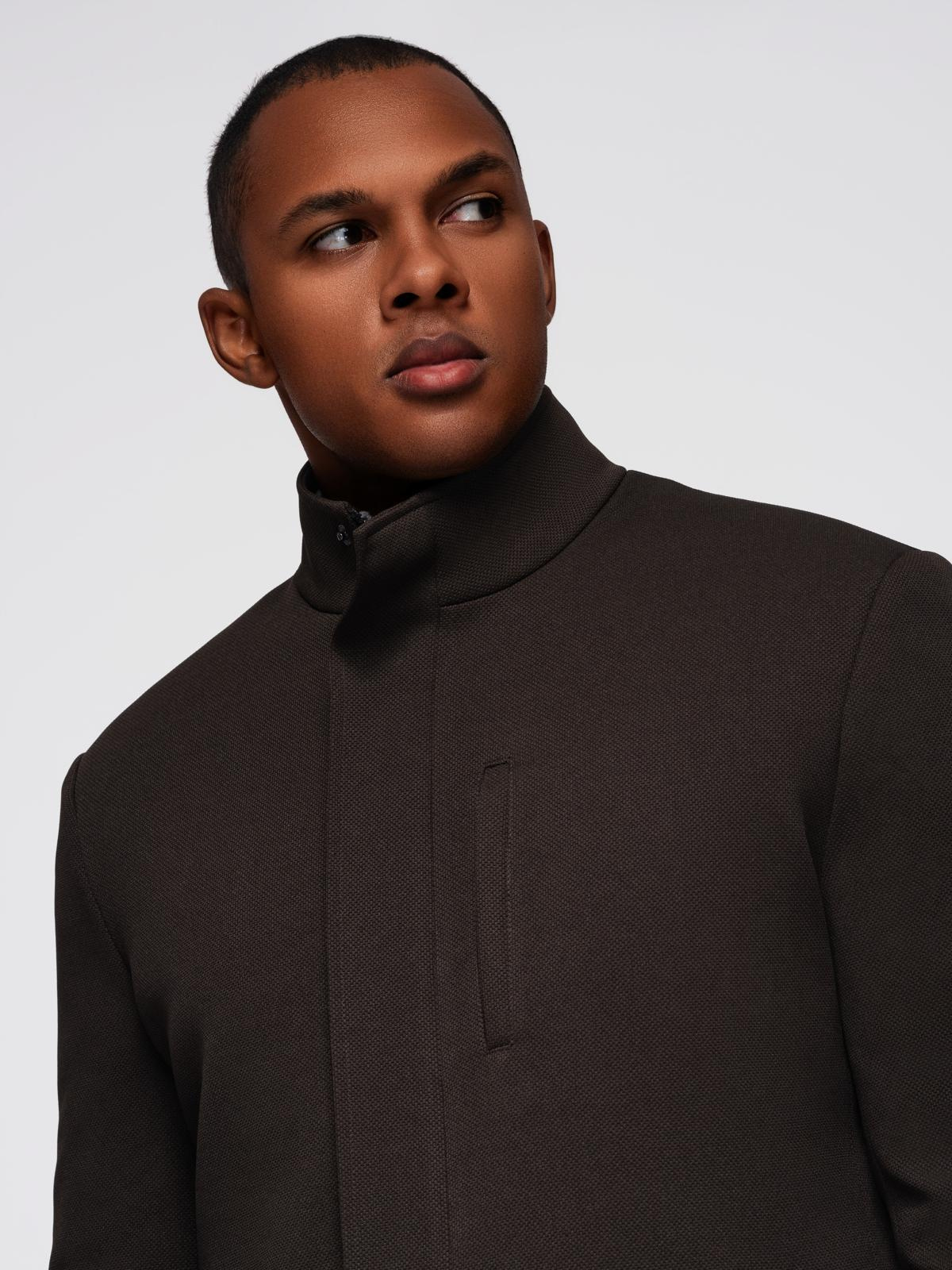 Meeste mantel püstkrae ja peidetud nööpkinnitusega Ombre Clothing - Image 36