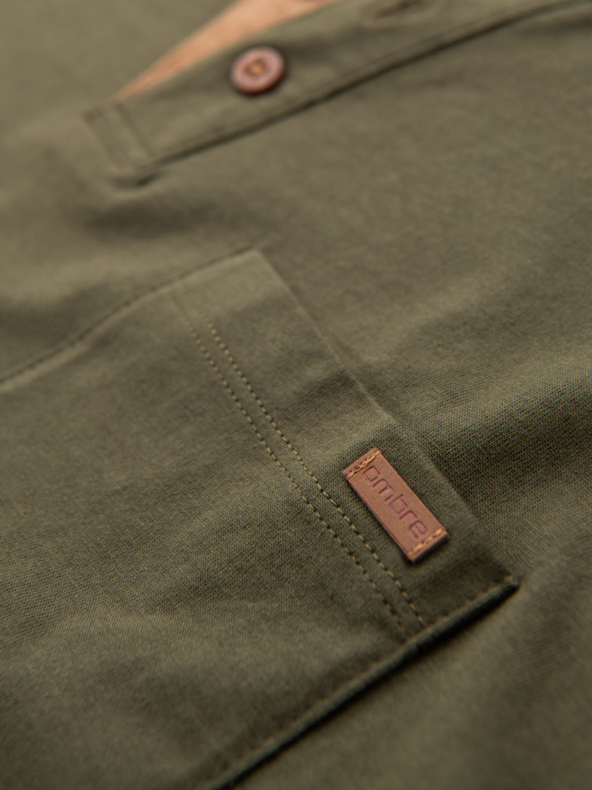 Meeste puuvillane Henley T-särk rinnataskuga Ombre Clothing - Image 16