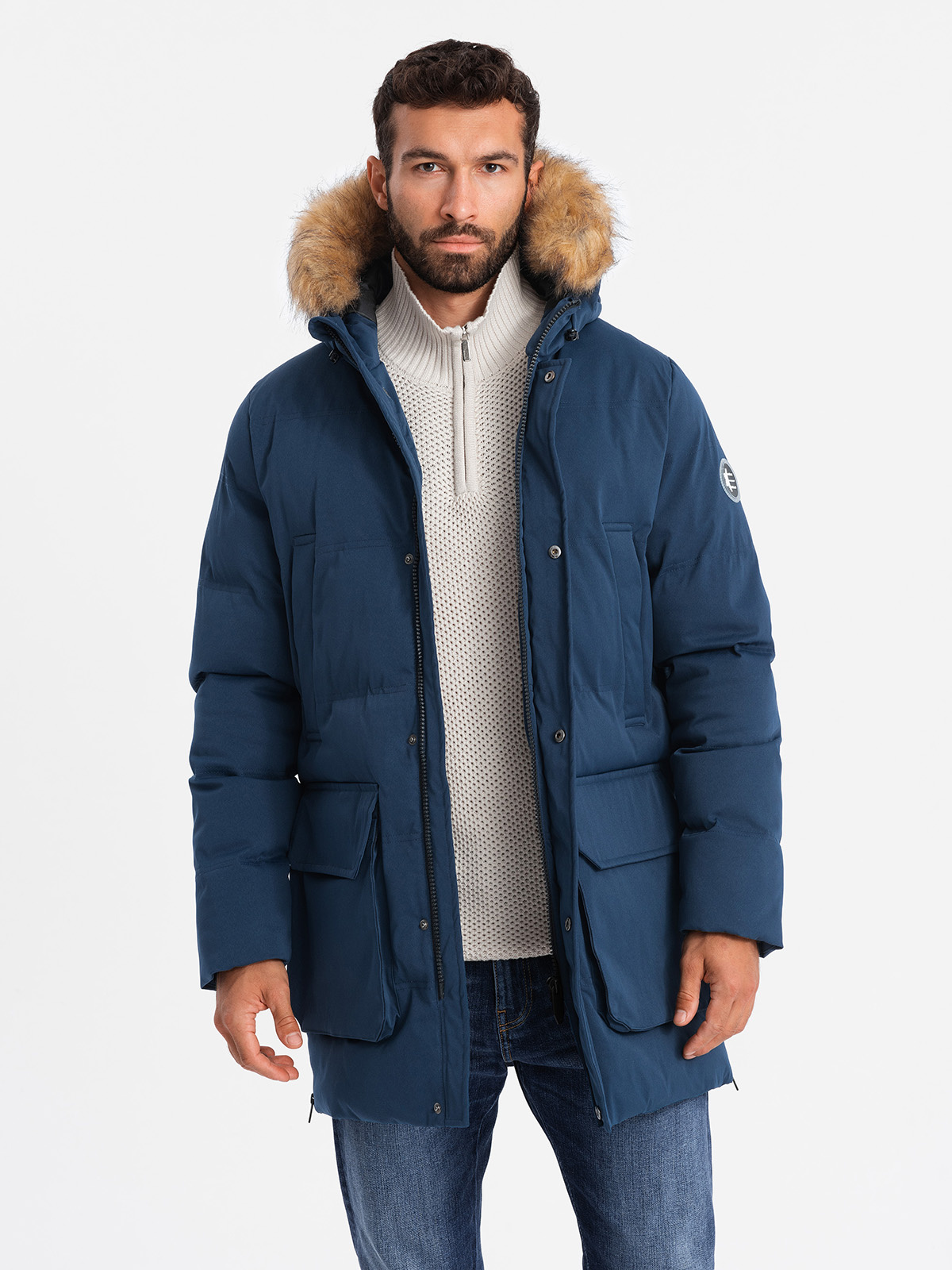 Meeste kapuutsiga talvejope Ombre Clothing - Image 4
