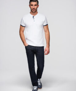 Meeste püstkrae ja nööpidega polosärk Ombre Clothing