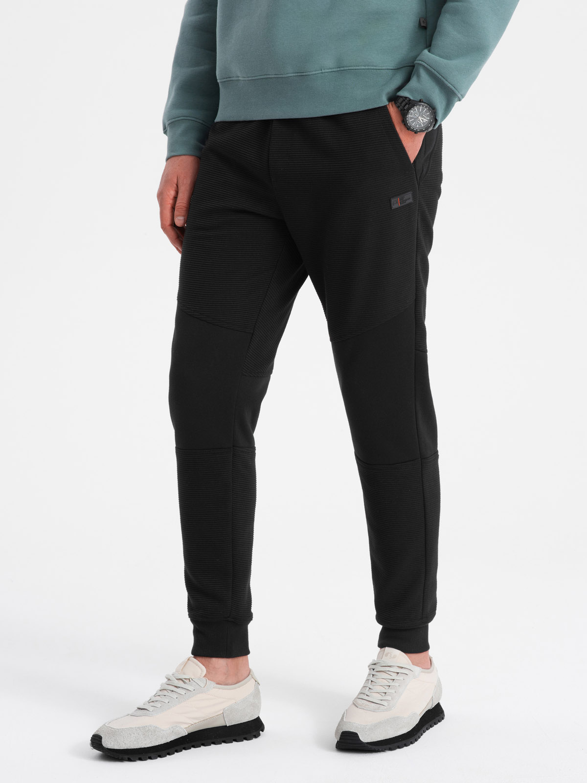 Ombre Clothing meeste dressipüksid ottomani kangast vahetükkidega - Image 10