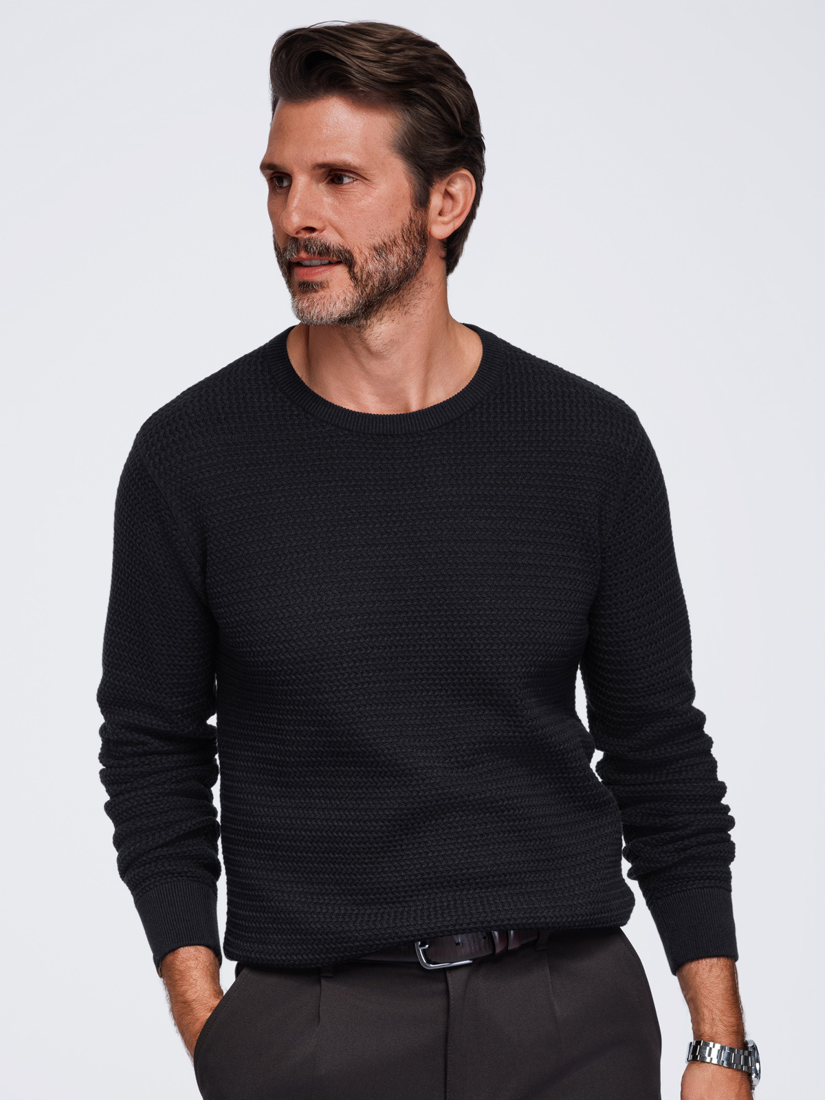 Meeste kampsun Ombre Clothing tekstuursest puuvillatrikotaažist - Image 8