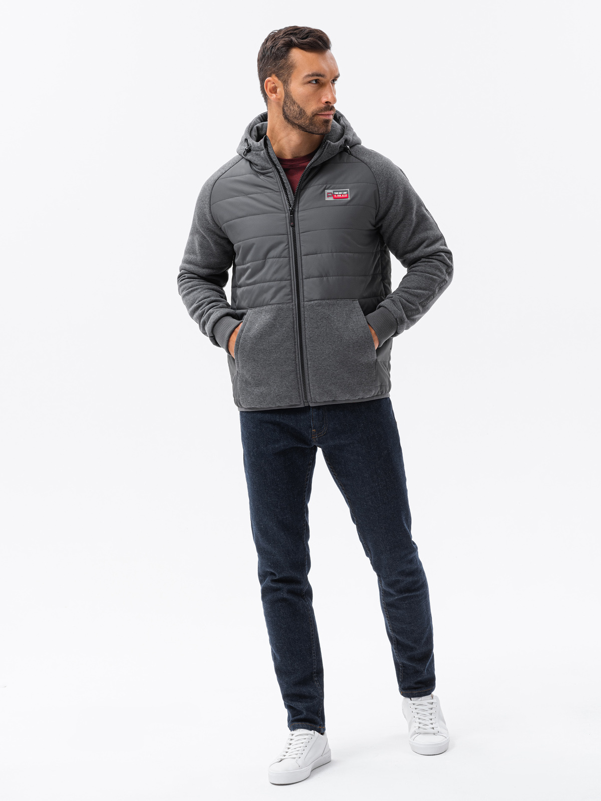 Ombre Clothing meeste kapuutsiga hübriidjope - Image 11