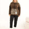 Plus Size naiste viskoosist kapuutsiga pusa pantrümustriga detailidega - Thumbnail Image 50