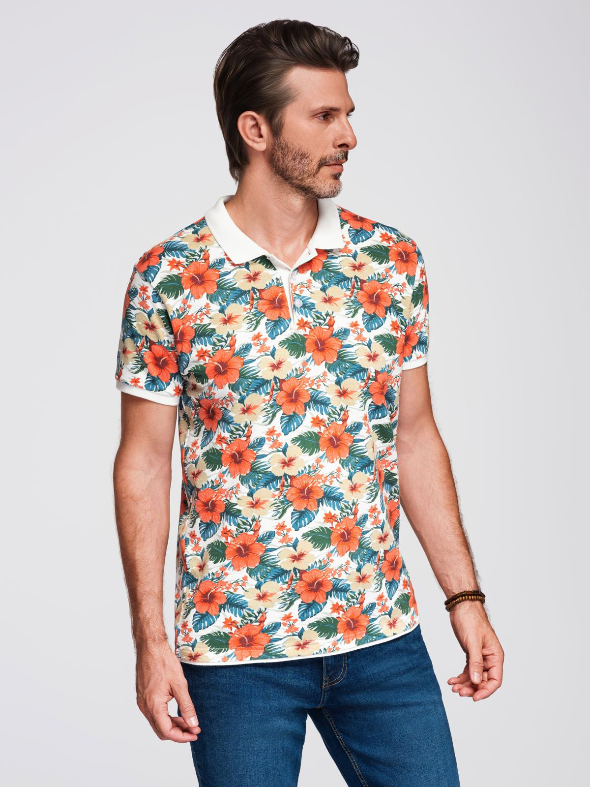 Meeste lillemustriga polosärk Ombre Clothing - Image 4