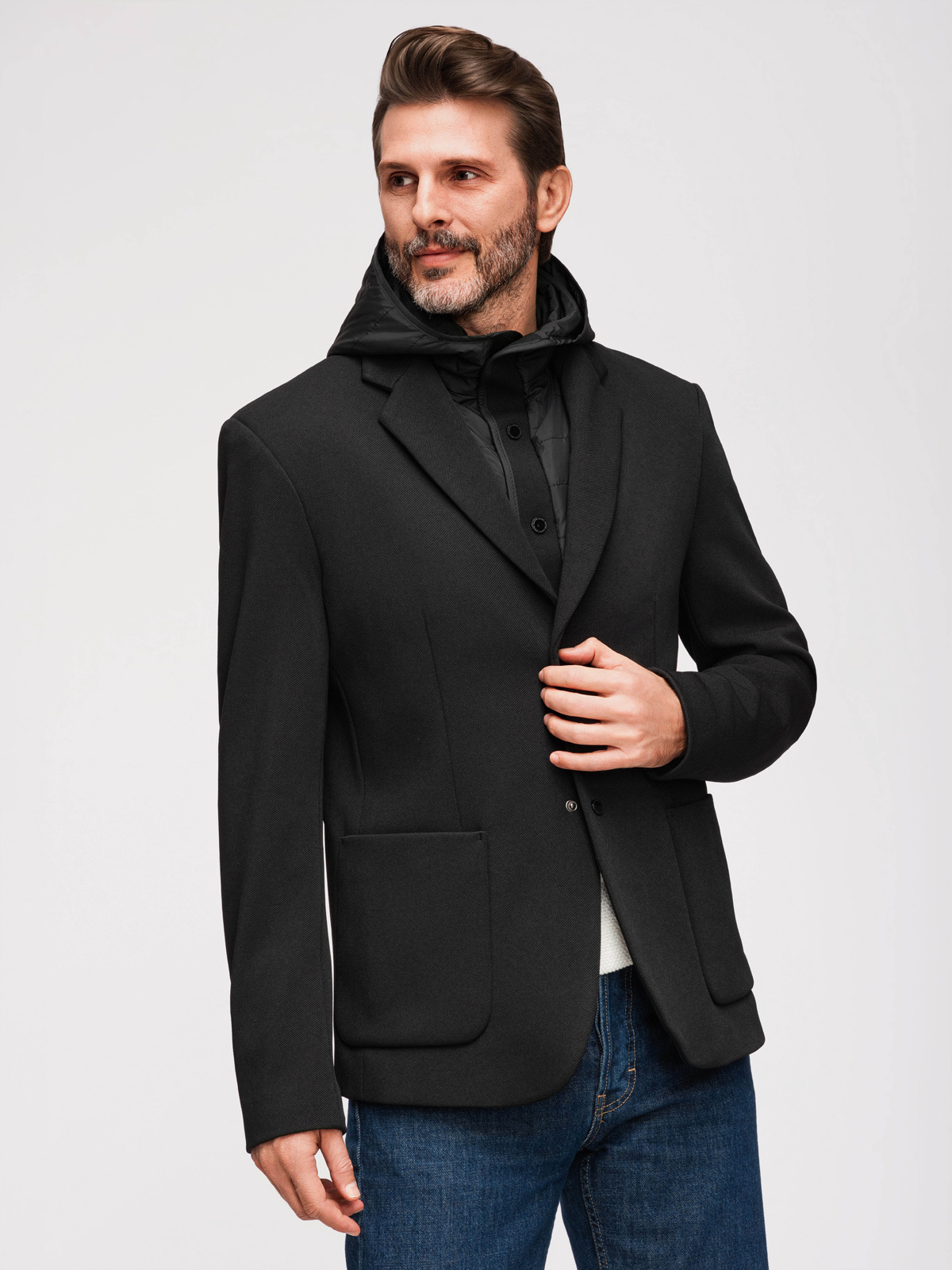 Ombre Clothing meeste pintsak-jakk eemaldatava kapuutsiga - Image 11