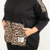 Plus Size naiste viskoosist kapuutsiga pusa pantrümustriga detailidega - Thumbnail Image 8