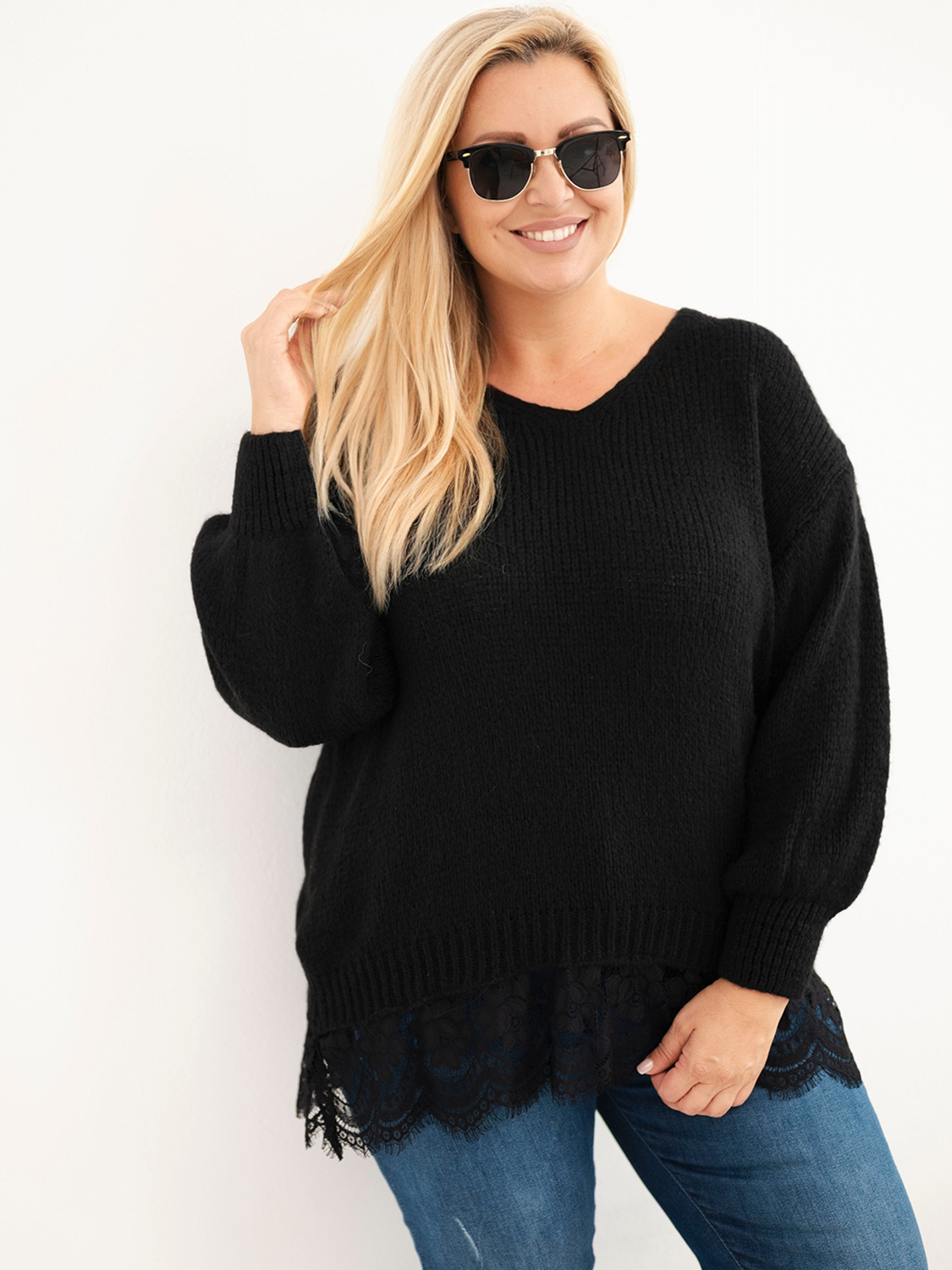 Naiste plus-size kampsun pitsäärega - Image 59