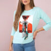 Naiste pluus graafilise trükise ja lipsudetailiga Kesi - Thumbnail Image 2