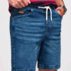 Ombre Clothing meeste teksalühikesed püksid nööriga vöökohaga - Thumbnail Image 12