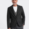 Ombre Clothing meeste triibuline žakaarjakk - Thumbnail Image 4