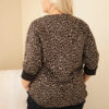 Naiste leopardimustriga pikendatud seljaosaga pluus Plus Size - Thumbnail Image 7