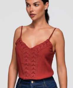 Ombre Clothing naiste pitsdetailiga õlapaeltega pluus