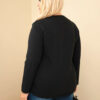 Naiste plus-size puuvillane pikkade varrukatega pusa pitsdetailiga - Thumbnail Image 4