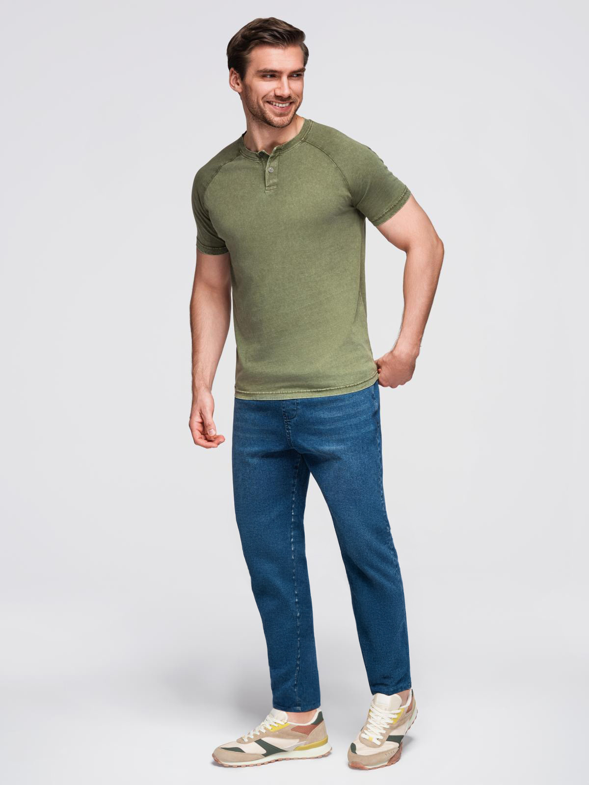 Ombre Clothing meeste nööpidega Henley T-särk - Image 26