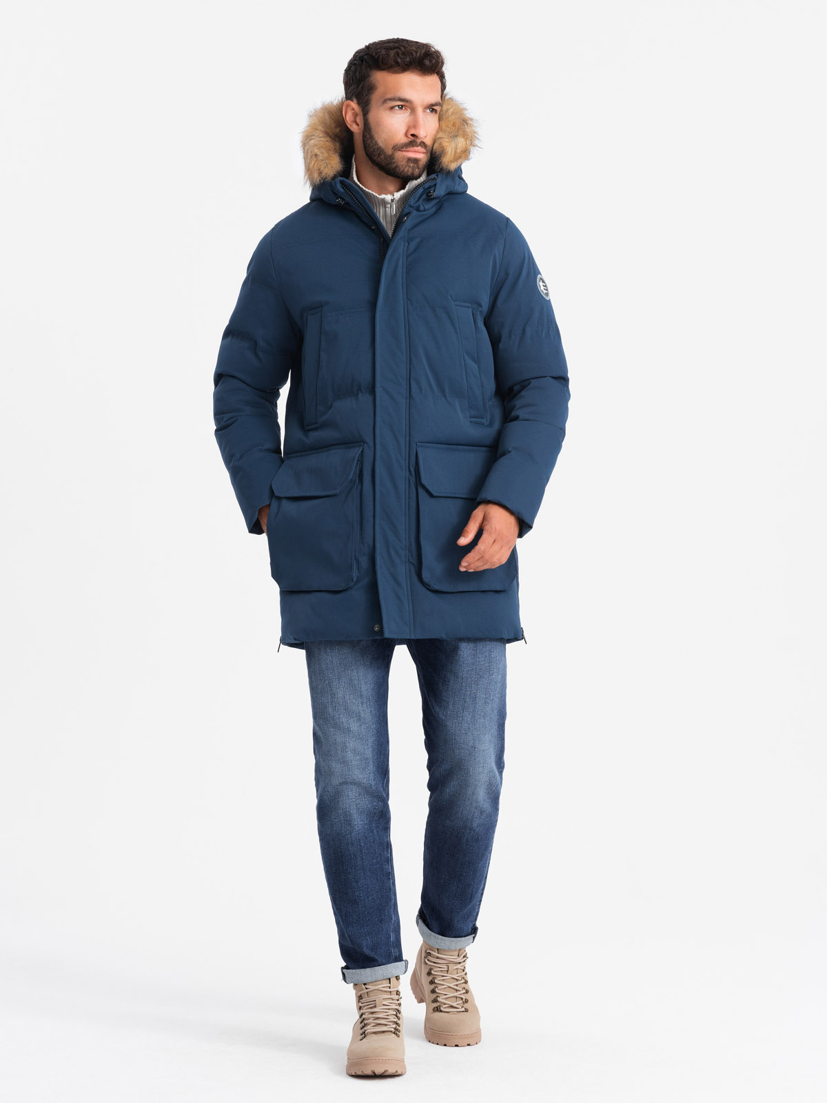 Meeste kapuutsiga talvejope Ombre Clothing - Image 2